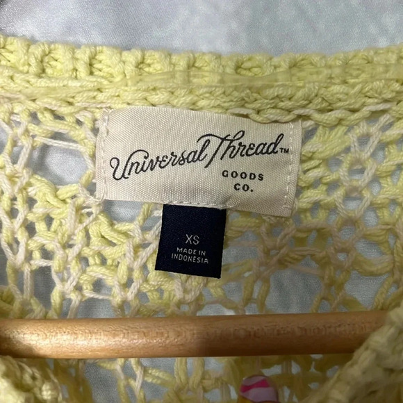 Universal Thread Yellow & Cream Open Knit Tunic Sweater - size XS - Picture 8 of 11